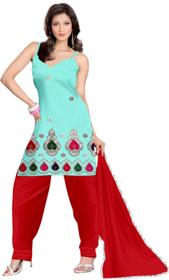 

Indian Wear Online Cotton Embroidered Salwar Suit Dupatta Material(Un-stitched), Multicolor