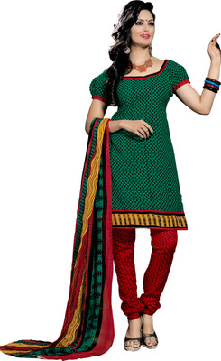 

Khushali Cotton Self Design, Printed Salwar Suit Dupatta Material(Un-stitched), Green