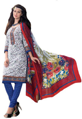 

Party Wear Dresses Cotton Printed Salwar Suit Dupatta Material(Un-stitched), Multicolor