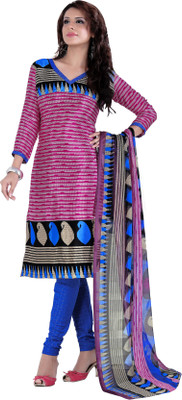 

Jiya Crepe Self Design, Printed Salwar Suit Dupatta Material(Un-stitched), Multicolor;pink