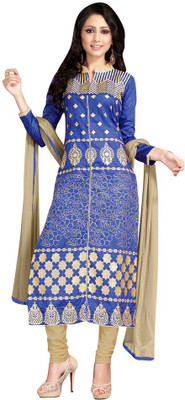 

Trendz Apparels Cotton Embroidered Salwar Suit Dupatta Material(Un-stitched), Blue