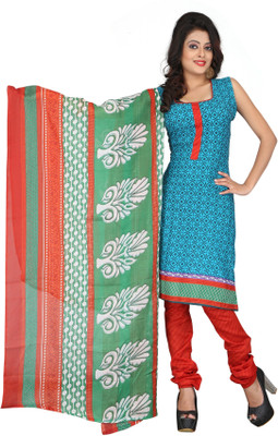 

Parishi Fashion Crepe Printed Salwar Suit Dupatta Material(Un-stitched), Multi color