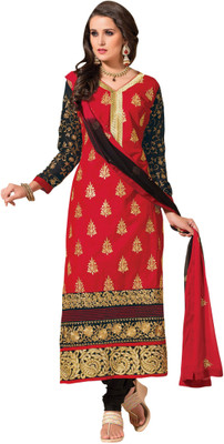 

Morli Cotton Self Design Salwar Suit Dupatta Material(Un-stitched), Red