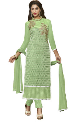 

Jiya Net Self Design, Embroidered Salwar Suit Dupatta Material(Un-stitched), Light green