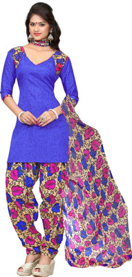 

Jiya Cotton Polyester Blend Self Design, Printed Salwar Suit Dupatta Material(Un-stitched), Blue;multicolor