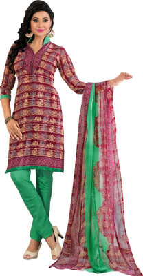 

Trendz Apparels Crepe Printed Salwar Suit Dupatta Material(Un-stitched), Multicolor