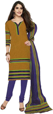 

Party Wear Dresses Cotton Printed Salwar Suit Dupatta Material(Un-stitched), Purple