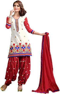 

Party Wear Dresses Georgette Embroidered Semi-stitched Salwar Suit Dupatta Material, Multicolor
