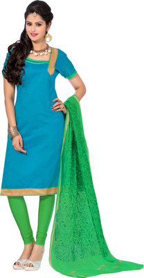 

Jiya Chanderi Self Design Salwar Suit Dupatta Material(Un-stitched), Light blue;light green