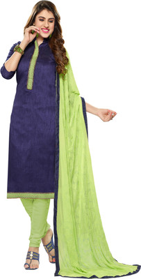 

Jiya Silk Self Design, Embroidered Salwar Suit Dupatta Material(Un-stitched), Light green;purple