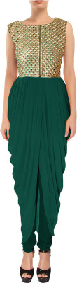 

Shreeji Fashion Georgette Embroidered Salwar Suit Material(Un-stitched), Green