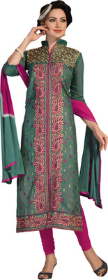 

Trendz Apparels Chanderi Embroidered Salwar Suit Dupatta Material(Un-stitched), Light green