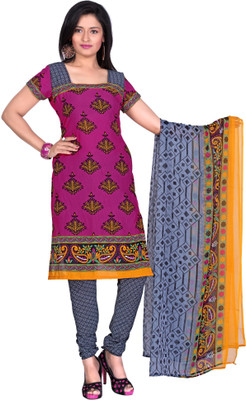 

Jiya Crepe Printed Dress/Top Material(Un-stitched), Grey;multicolor