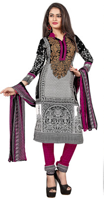 

Jiya Crepe Self Design, Printed Salwar Suit Dupatta Material(Un-stitched), Black;multicolor;pink;white