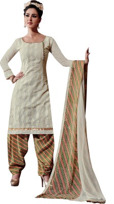 

Khushali Chanderi Self Design, Embroidered Salwar Suit Dupatta Material(Un-stitched), Beige;multicolor