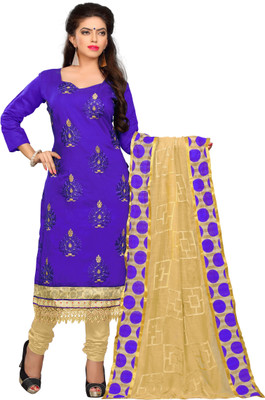 

Trendz Apparels Chanderi Embroidered Salwar Suit Dupatta Material(Un-stitched), Purple