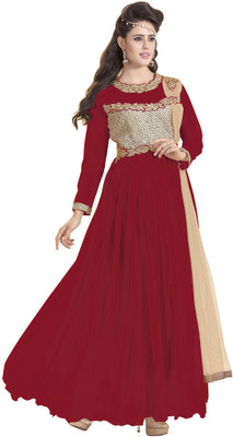 

Jiya Straight Gown(Maroon, Beige, Beige;maroon
