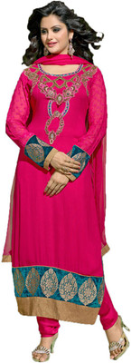 

Indian Wear Online Georgette Embroidered Semi-stitched Salwar Suit Dupatta Material, Multicolor