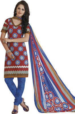 

Kundan Cotton Printed Salwar Suit Dupatta Material(Un-stitched), Multicolor