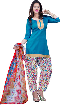 

Jiya Cotton Self Design, Printed Salwar Suit Dupatta Material(Un-stitched), Light blue;multicolor