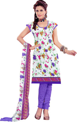 

Jiya Crepe Self Design, Printed Salwar Suit Dupatta Material(Un-stitched), Multicolor;purple;white