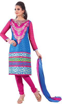 

Cenizas Cotton Printed Salwar Suit Dupatta Material(Un-stitched), Blue