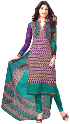 

Javuli Cotton Printed Dress/Top Material(Un-stitched), Purple