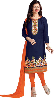 

Trendz Apparels Cotton Printed Dress/Top Material(Un-stitched), Blue