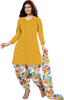 

Jiya Crepe Printed Salwar Suit Dupatta Material(Un-stitched), Multicolor;yellow