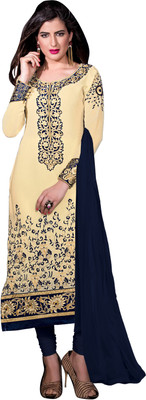 

Khushali Chanderi Self Design, Embroidered Salwar Suit Dupatta Material(Un-stitched), Beige;maroon