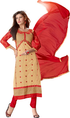 

Trendz Apparels Crepe Embroidered Salwar Suit Dupatta Material(Un-stitched), Multicolor