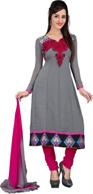 

Lunawat Synthetics Georgette Embroidered Salwar Suit Dupatta Material(Un-stitched), Khaki
