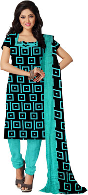 

Khushali Crepe Self Design, Printed Salwar Suit Dupatta Material(Un-stitched), Black;green