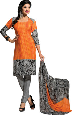 

Trendz Apparels Crepe Printed Salwar Suit Dupatta Material(Un-stitched), Orange