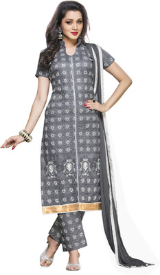 

Jiya Cotton Self Design, Embroidered Salwar Suit Dupatta Material(Un-stitched), Grey