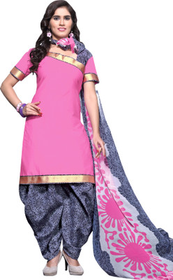 

Trendz Apparels Cotton Printed Salwar Suit Dupatta Material(Un-stitched), Pink