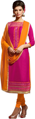 

MADA Cotton Embroidered Salwar Suit Dupatta Material(Un-stitched), Pink
