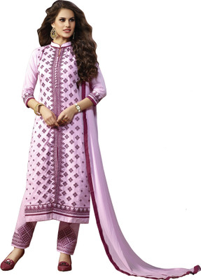 

Jiya Cotton Self Design, Embroidered Salwar Suit Dupatta Material(Un-stitched), Pink
