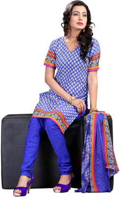 

Parishi Fashion Crepe Embroidered Dress/Top Material(Un-stitched), Multi color