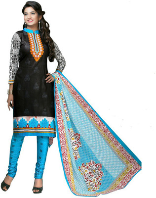 

Parishi Fashion Cotton Printed Salwar Suit Dupatta Material(Un-stitched), Blue