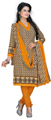 

Khushali Crepe Self Design, Printed Salwar Suit Dupatta Material(Un-stitched), Beige;yellow