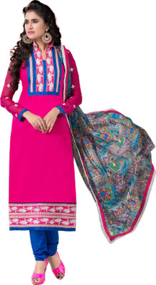 

Trendz Apparels Chanderi Embroidered Dress/Top Material(Un-stitched), Pink
