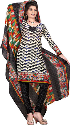 

Fashion India Cotton Polyester Blend Printed Dress/Top Material(Un-stitched), Coffee;cream