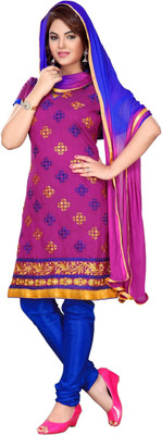 

Trendz Apparels Chanderi Embroidered Dress/Top Material(Un-stitched), Pink