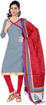 

Trendz Apparels Silk Solid, Printed Salwar Suit Dupatta Material(Un-stitched), Grey