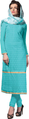 

Khushali Georgette Self Design, Embroidered Salwar Suit Dupatta Material(Un-stitched), Sky blue