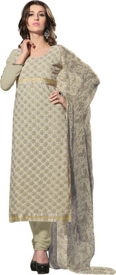 

Jiya Georgette Self Design, Embroidered Salwar Suit Dupatta Material(Un-stitched), Beige
