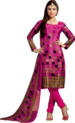 

Khushali Silk Self Design, Printed Salwar Suit Dupatta Material(Un-stitched), Brown;multicolor;pink