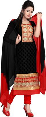 

Trendz Apparels Georgette Embroidered Salwar Suit Dupatta Material(Un-stitched), Black