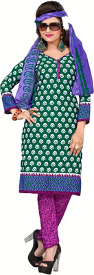 

Khushali Crepe Self Design, Printed Salwar Suit Dupatta Material(Un-stitched), Blue;green;pink